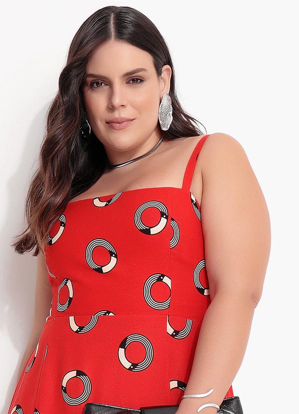 Farm - Vestido Cropped Tuca Poá Vermelho 9