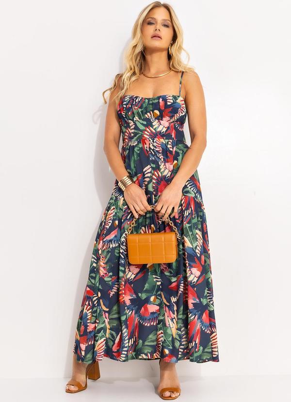 Farm - Vestido Cropped Voo dos Pássaros Azul 3