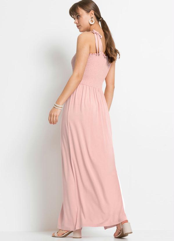 Queima Estoque - Vestido de Alça Longo Rosa Claro 2