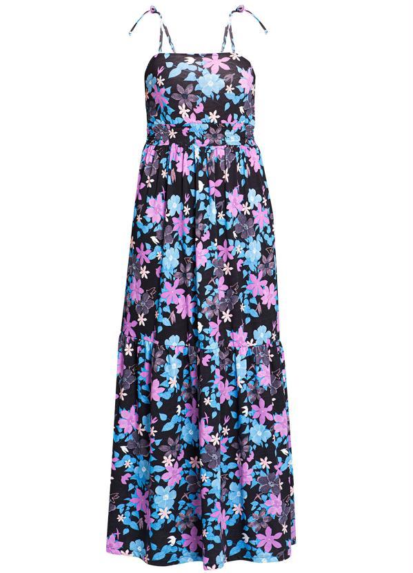 Outlet - Vestido de Alcinha Longo Floral Dark 1