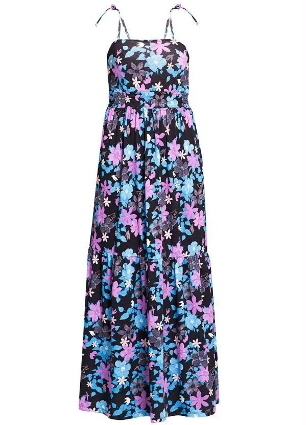 Queima Estoque - Vestido de Alcinha Longo Floral Dark 5