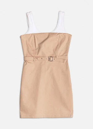 Authoria - Vestido de Sarja Bege Bege - AUTHORIA