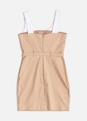 Authoria - Vestido de Sarja Bege Bege - AUTHORIA