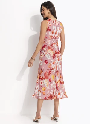 Farm - Vestido Decote Afrodite Rosa Jambo Rosa - FARM
