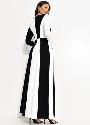 Farm - Vestido Decote Crepe Preto - FARM