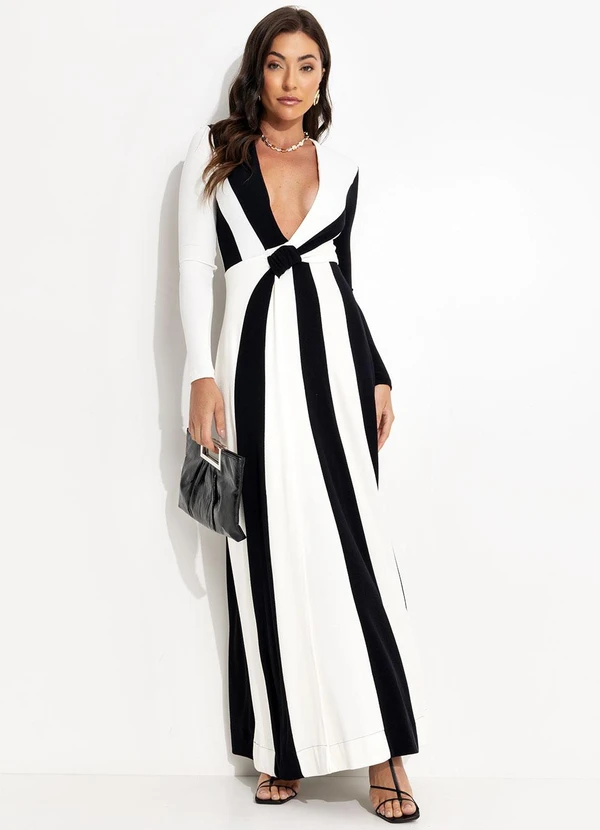 Farm - Vestido Decote Crepe Preto 3