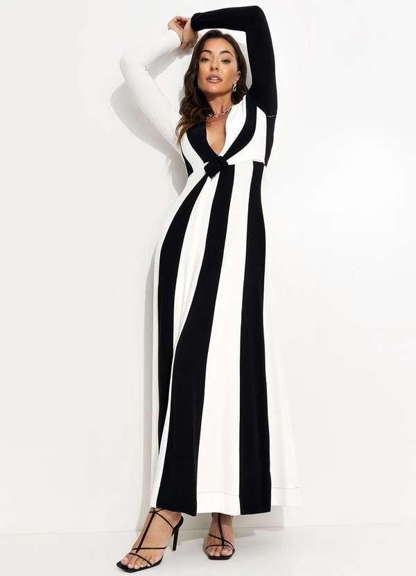 Farm - Vestido Decote Crepe Preto 5