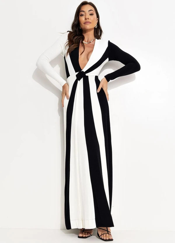 Farm - Vestido Decote Crepe Preto 7