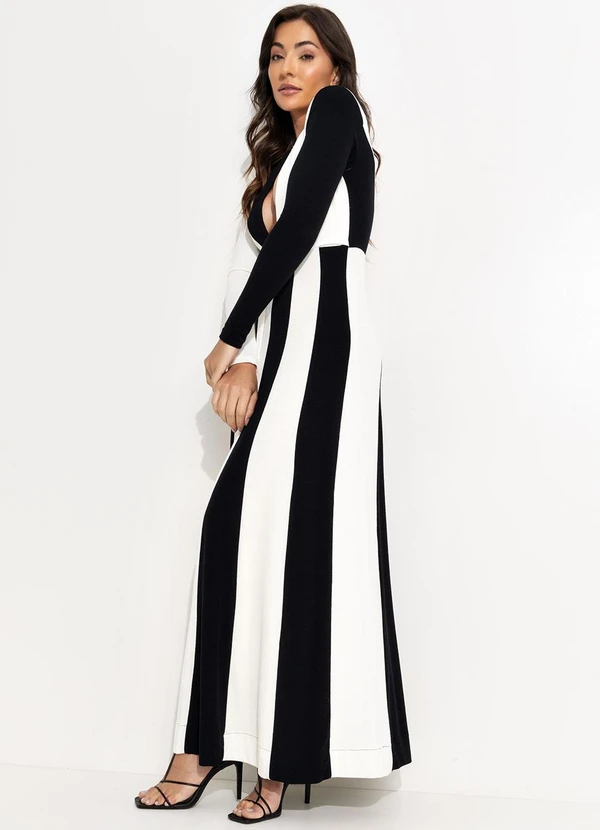 Farm - Vestido Decote Crepe Preto 8