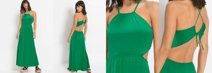 Vestido Decote Trapzio Verde