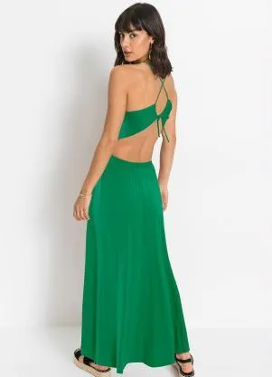 bonprix - Vestido Decote Trapézio Verde - BONPRIX