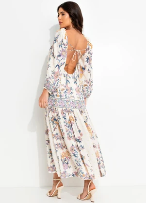 Farm - Vestido Delicadeza Boho Bege - FARM