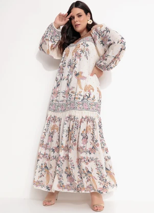 Farm - Vestido Delicadeza Boho Bege - FARM