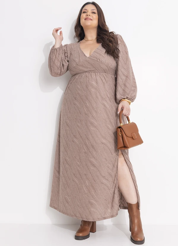 Quintess - Vestido  em Malha Jacquard Texturizada