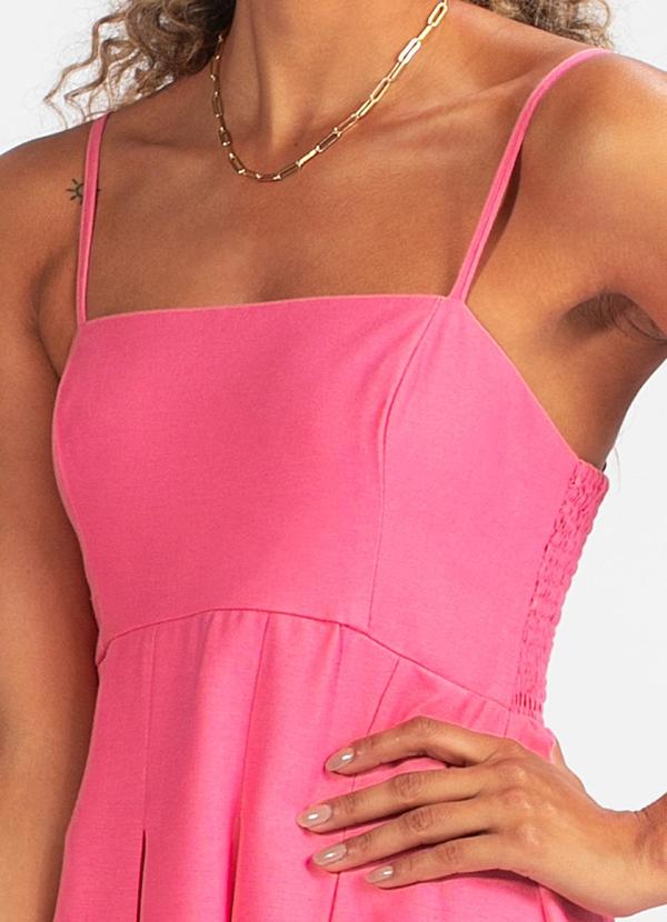 Farm - Vestido em Viscolinho Rosa 3