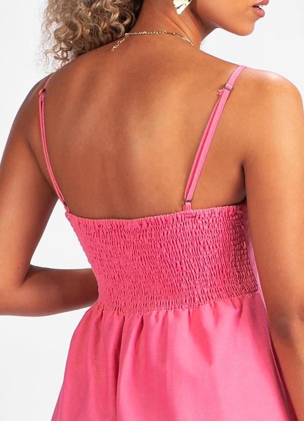 Farm - Vestido em Viscolinho Rosa 4
