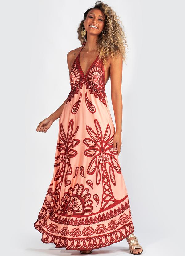 Farm - Vestido em Viscose Doha Rosa