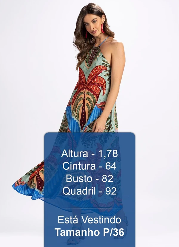 Farm - Vestido em Viscose Lenço Beleza Azul 5