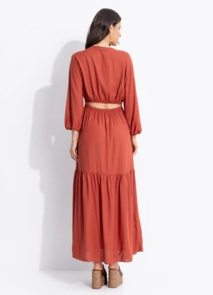 Colcci - Vestido em Viscose Marrom - COLCCI