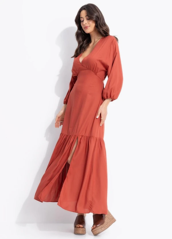 Colcci - Vestido em Viscose Marrom