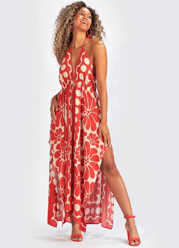 Farm - Vestido em Viscose Palermo Vermelho