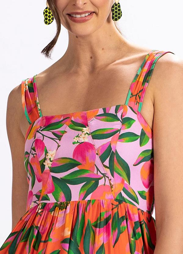 Farm - Vestido em Viscose Papaya Laranja 3