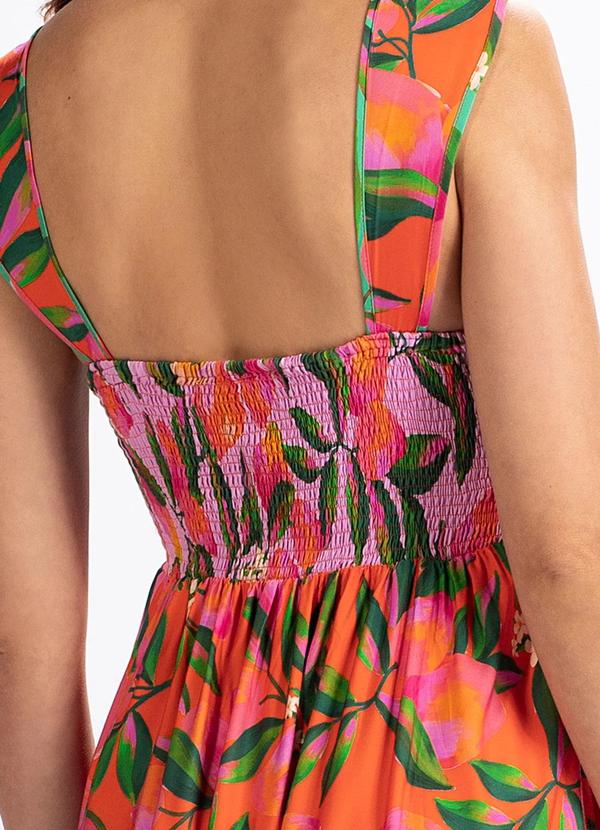 Farm - Vestido em Viscose Papaya Laranja 4