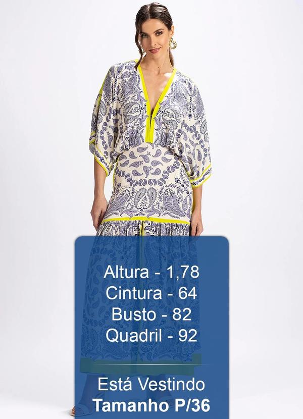 Farm - Vestido em Viscose Peixe Paisley Bege 5