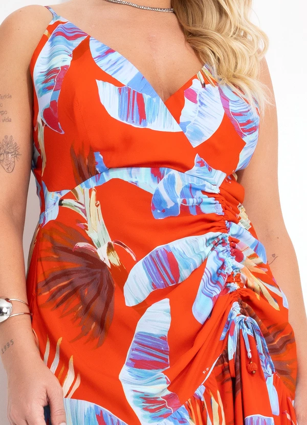 Farm - Vestido em Viscose Selva Doce Laranja 13