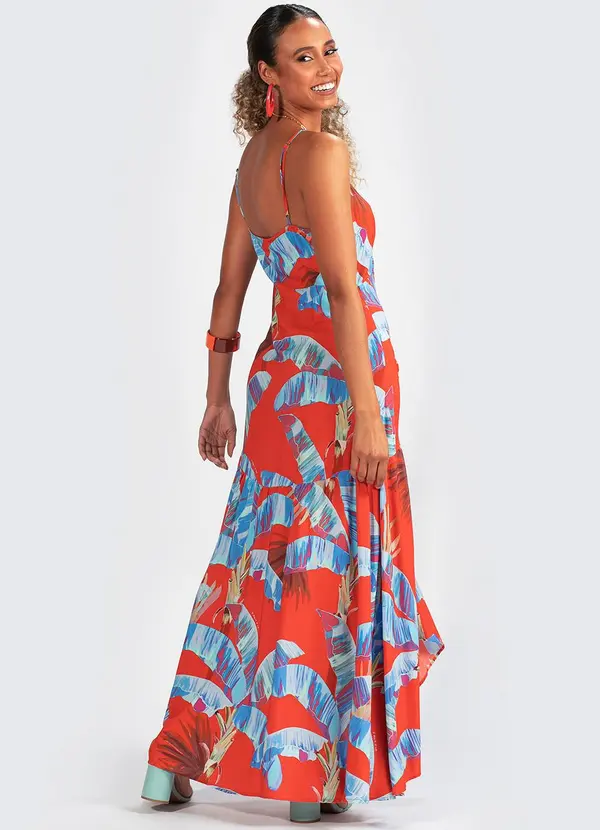 Farm - Vestido em Viscose Selva Doce Laranja 2