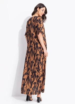 Colcci - Vestido Estampado em Viscose Marrom - COLCCI