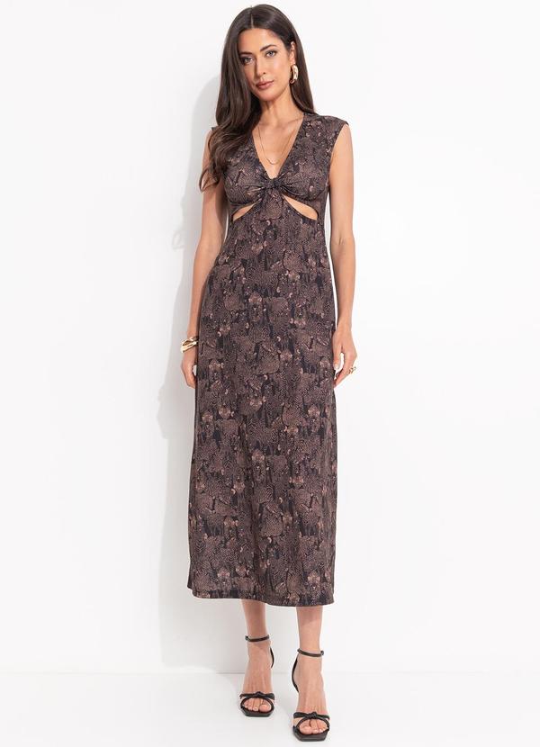 Colcci - Vestido Estampado Marrom