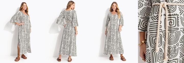 Vestido tnico Verde em Malha de Viscose