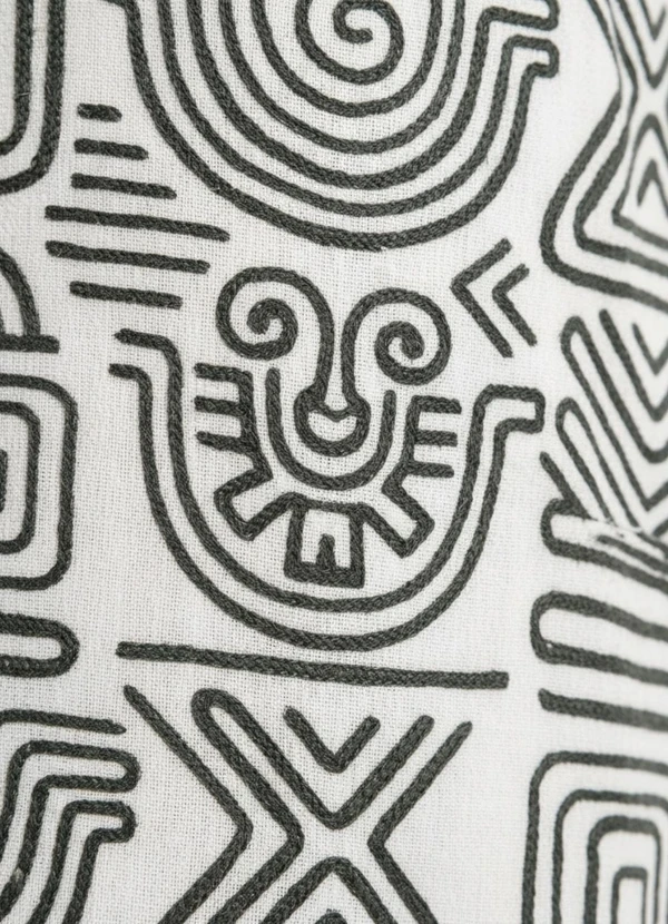 Quintess - Vestido Étnico Verde em Malha de Viscose 9