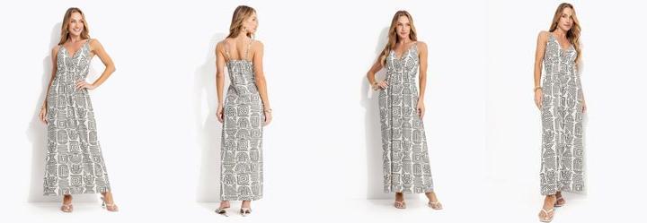 Vestido tnico Verde em Malha de Viscose