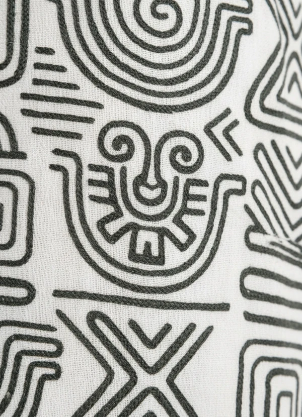 Quintess - Vestido Étnico Verde em Malha de Viscose 12