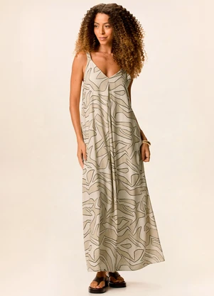 Malwee - Vestido Evasê Orgânico Areia - MALWEE