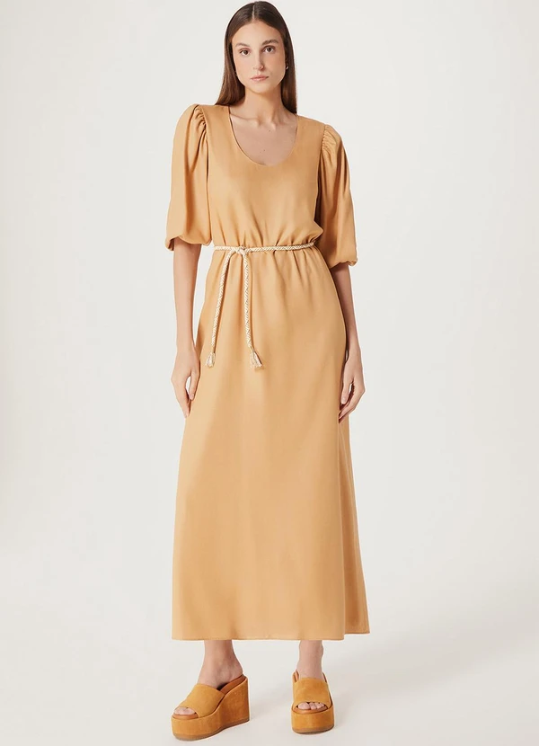 Hering - Vestido Fem Marrom Medio