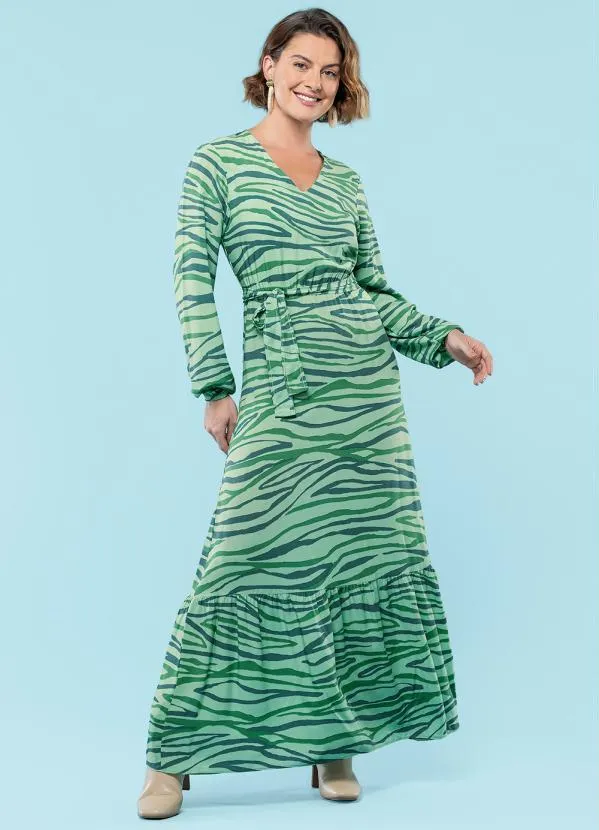 Marialícia - Vestido Feminino Adulto Verde