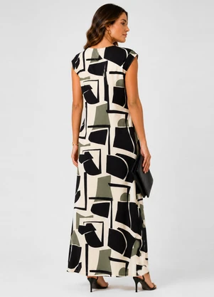 Infinita Cor - Vestido Feminino com Decote em V Bege - INFINITA COR