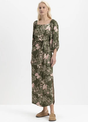 Essendi - Vestido Feminino com Fenda Azul - ESSENDI