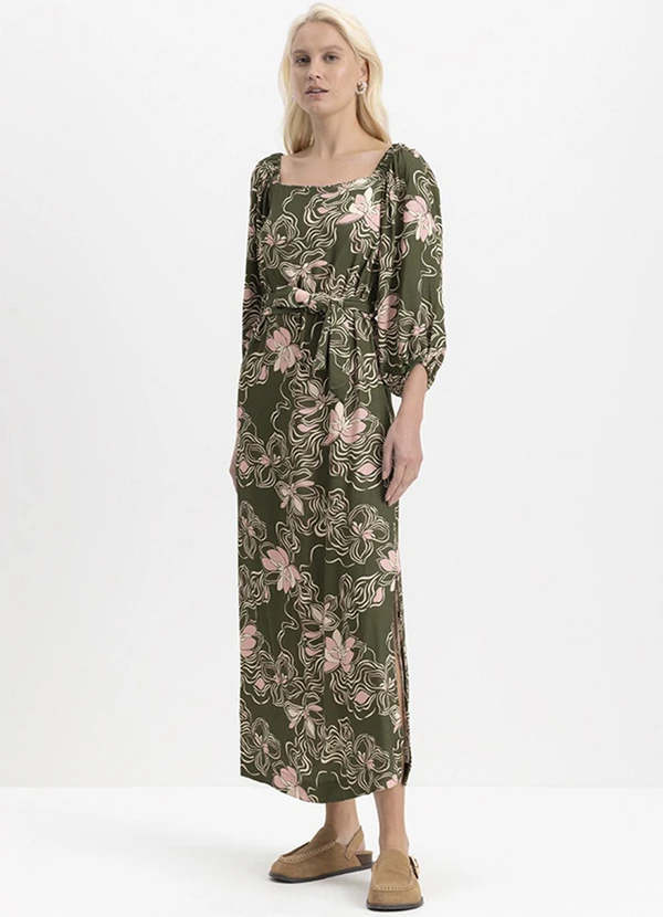 Essendi - Vestido Feminino com Fenda Azul