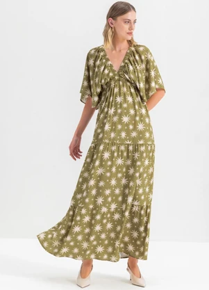 Essendi - Vestido Feminino em Viscose  Verde - ESSENDI