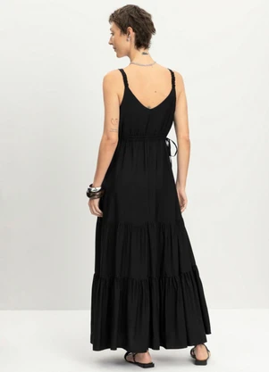 Essendi - Vestido Feminino Longo Alfaiataria Preto - ESSENDI