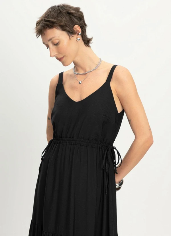 Essendi - Vestido Feminino Longo Alfaiataria Preto 3