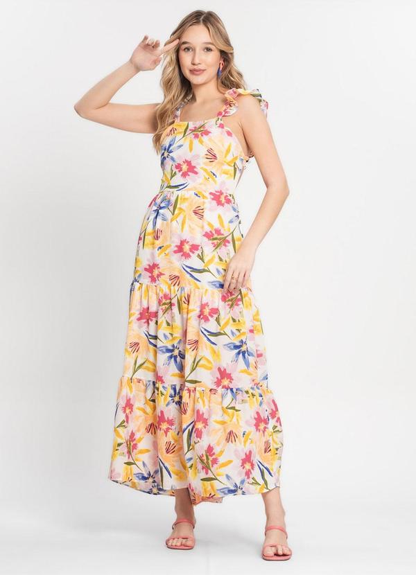 Select - Vestido Feminino Longo Bege