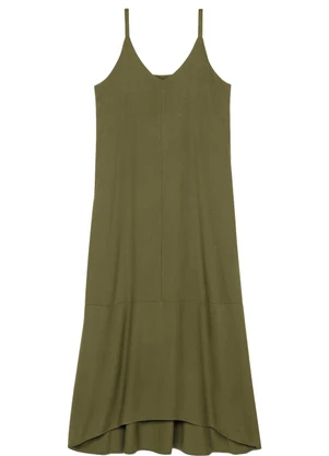 Marialícia - Vestido Feminino Longo com Bolsos Verde - MARIALÍCIA