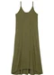 Marialícia - Vestido Feminino Longo com Bolsos Marrom - variação: Verde