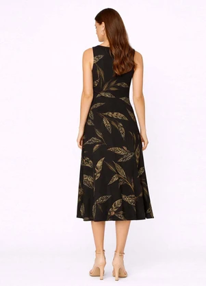 Infinita Cor - Vestido Feminino Longo com Cavas Preto - INFINITA COR