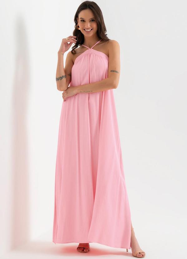 Cativa - Vestido Feminino Longo de Alças Rosa